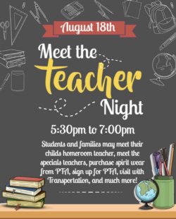 Meet the Teacher Night flyer